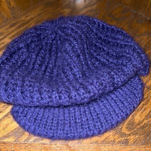 Vintage Coal Purple Super Soft Cable Knit Cabbie Hat.